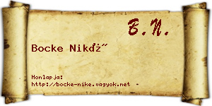 Bocke Niké névjegykártya